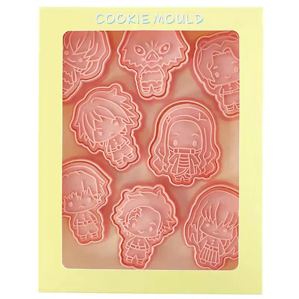 Tecknad Anime Blade of Ghost Cookie Cutter Demon Slayer Press Form 3D DIY Prägling Pressform Fondant Bakelse Form ghost slayer 8pcsB