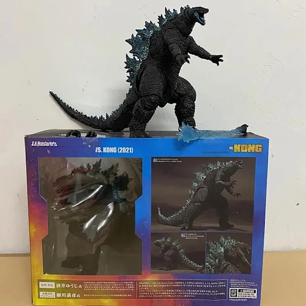 SHM Kong From Godzilla Vs Kong 2021 Film PVC Action Figur Kaiju Monsterverse Dinosaur Model Samlarobjekt Action Leksaker Presenter C No box