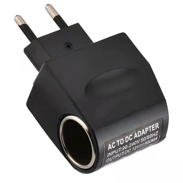 AC-adapter för bilelektronik med bilstickkontakt, billaddare, EU-kontakt, 220 V AC till 12 V DC, för biltillbehör US