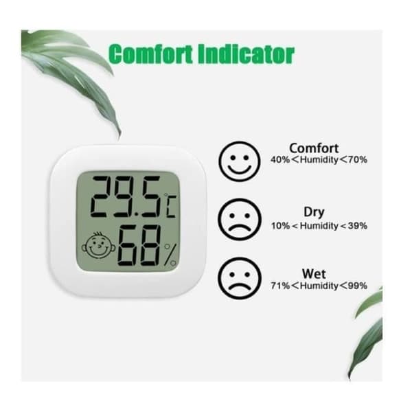 4-pack inomhustermometer mini LCD-termometer hygrometer hög precision temperatur luftfuktighetsmätare med luftikon