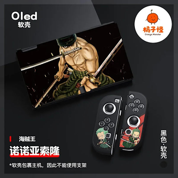 ONE PIECE Luffy Zoro Ace TPU mjukt case Joycon Cover för Nintendo Switch NS OLED-konsol Kristallfodral Tillbehör ONE PIECE 05 For Switch OLED