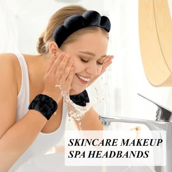 6 stk. Hårbånd til kvinder Spa Pandebånd til ansigtsvask Sæt Bløde frotté Makeup Armbånd