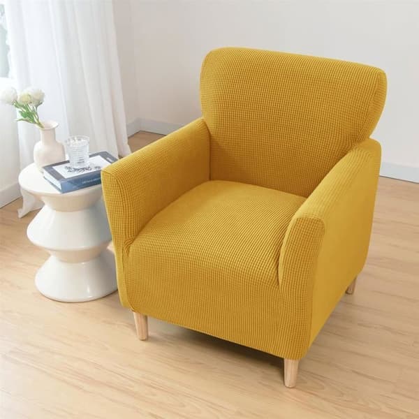 Stretch lenestoltrekk 1-seter, Chesterfield vaskbart lenestolbeskyttelse for stue, gul