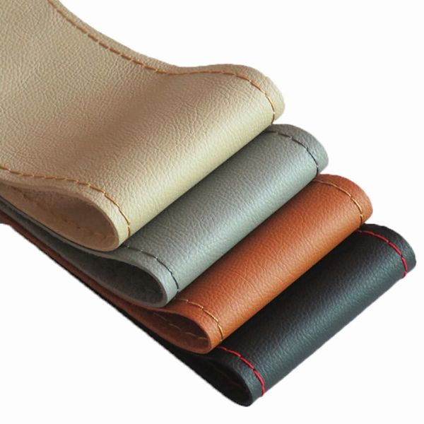 (grå tråd)Gör-det-själv 38cm Bilrattskydd Fläta på mjukt konstläder Bilskydd Bil med nål och tråd Biltillbehör gray thread