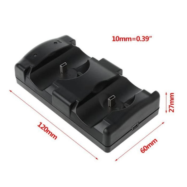 Videospil, Universal Sort Dobbelt Opladerstation USB-drevet til PS3 Move Trådløs Controller -A