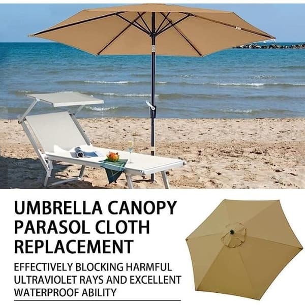 Replacement canopy til parasol - Autrement - Khaki 3M 6 ribber - UPF 30 solbeskyttelse