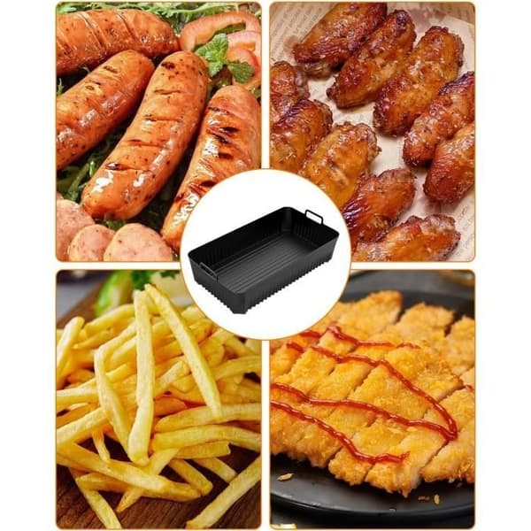(sort) Airfryerform - Ninja Foodi - Silikone - 10,4 L - Airfryer Tilbehør - Sort black