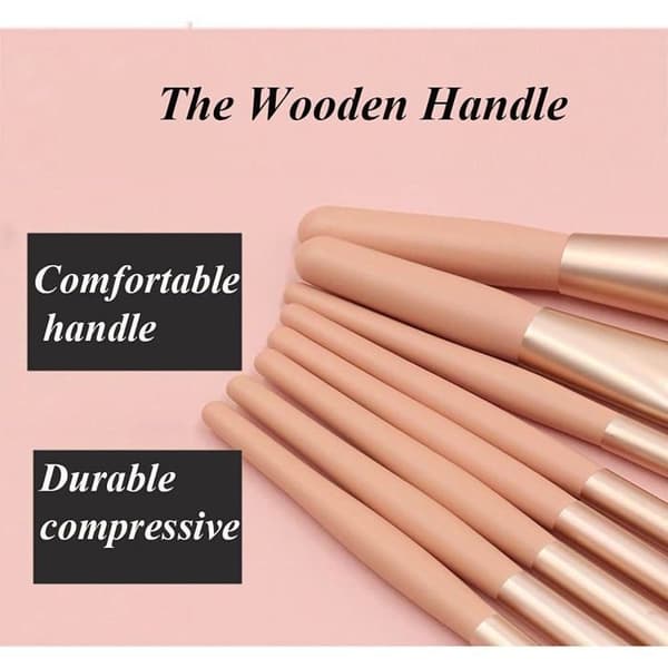 Øjenmakeupbørster, 8 stk. Foundationbørste Rensemiddel Blushbørste Professionelt flydende foundationsæt (pink)