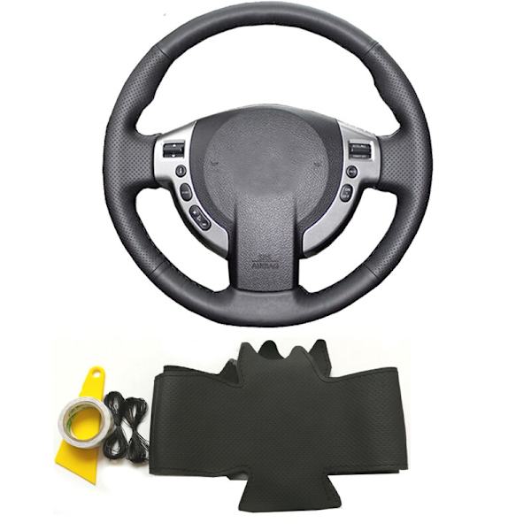 (röd tråd) Läder gör-det-själv-flätad handsömnad cover för Nissan Qashqai J10 J11 XTrail T31 NV200 Rogue Sentra b16 tillbehör red thread