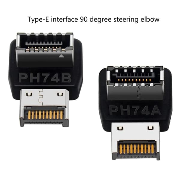 Datormoderkort Typ-E USB 3.1 Typ-E Gränssnitt 90 Graders Styrningsvinkel Främre Typ-C Installerad Adapter (PH74B)