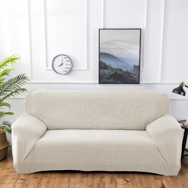 (Beige) Sofatrekk - AZ KING - Stretch - Beige - 3-seter - Vaskbart Beige