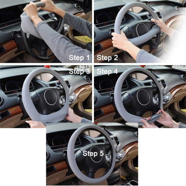 (Rosa)Bilstyling DIY Multi hud Mjuk silikon Cover Bilrattshandske Bilar Dekorationstillbehör Pink