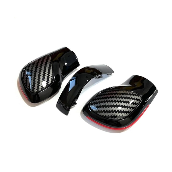 För VW Golf 6 7 R GTI Passat B7 B8 CC R20 Jetta MK6 GLIBsvart bakfärg Med kolfiberväxelknopp Växelns cover DSG Logo-Röd-3 Red-3