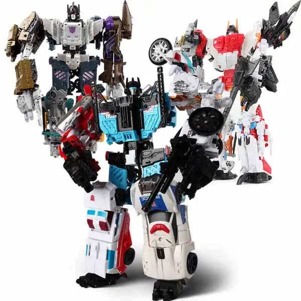 Haizhixing 5 i 1 Bruticus Devastator Superion Defensor Transformationsrobot Bil Action Figurer Flymodel Børn Drengelegetøj