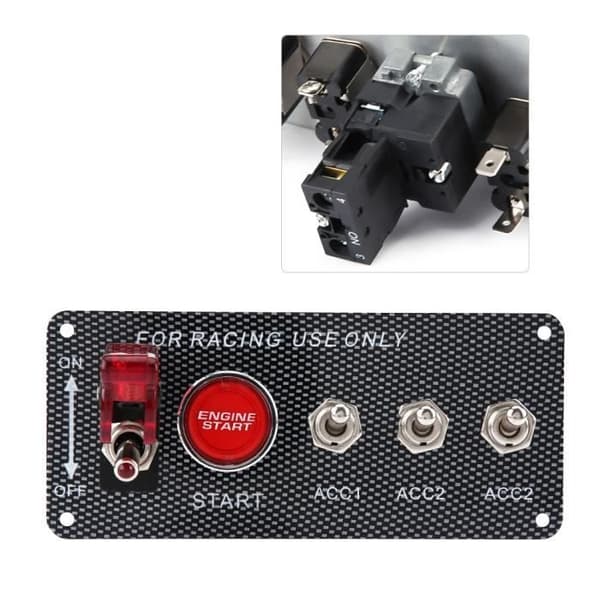 12V Motorstart Tenningsbryter Profesjonelt Racing Kontrollpanel -- DIY Bilmodifikasjonstilbehør-