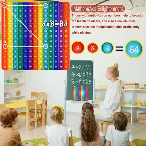 12x12 Multiplikator Bubbla Fidget Leksak för Barn - Pedagogisk Pop Leksak HANDSPINNER