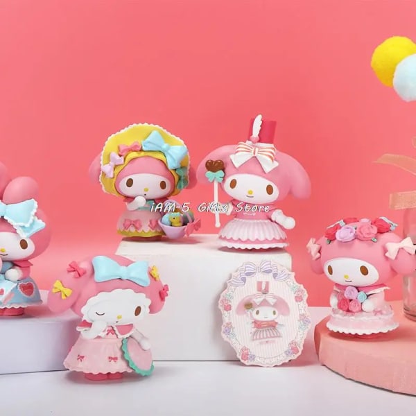 #2 SANRIO Toys My Melody Dolls Kawaii Figurine Blind Box Heminredning Japansk Söt Julklapp Anime Cartoon Collection No.1 Melody 5-6.5cm 1 Set no box