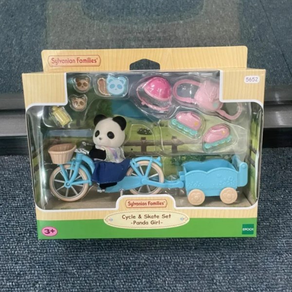 Sylvanian Familjer Anime Tjejfigurer söta plyschar Dagisserie Pvc Rumsdekoration Julklapp till barnleksaker C with box