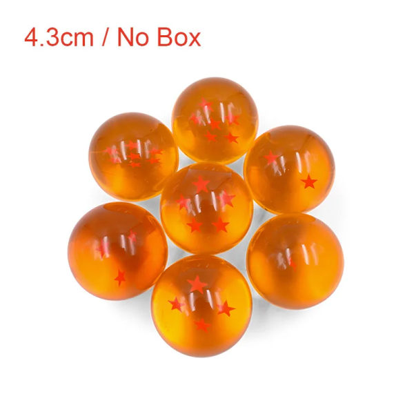 Anime DBZ 7-stjärniga bollar 3,5 cm figurer Leksaker Ny i kartong Shenron Dragon Crystal Balls PVC-kollektion komplett set Detaljhandel 4.3cm No box yellow