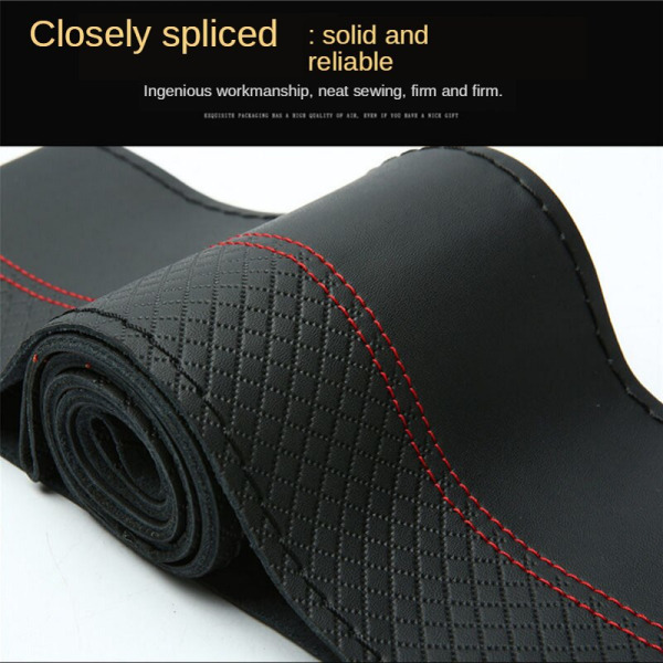 (Svart tråd) Överst i äkta läder cover DIY case & nålar Tråd Passar för 38 cm diameter andningsbar design Black Thread