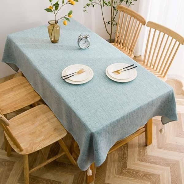 (Lyseblå) Tekstureret rektangulær dug - 110 x 160 cm - Fortykket polyester - Lyseblå Light Blue
