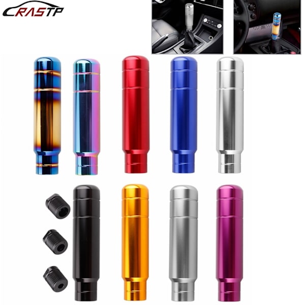 RASTP-JDM Style 13 cm aluminium växelspaksknopp Växelspakshuvud för universal manuell växellåda RS-SFN128-Blå Blue