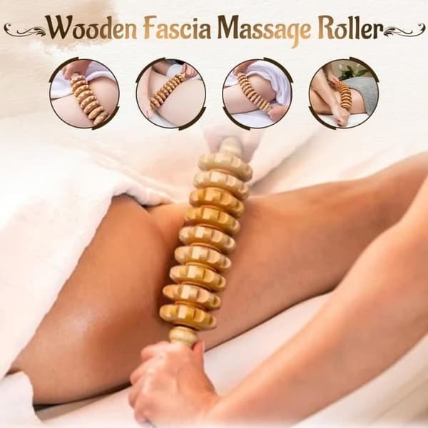 8 Trä Terapi Massage Roller för Kroppsskulptering, Lymfdränage, Muskelvärk Lindring