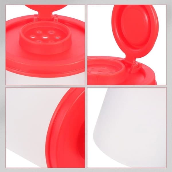 Sett med 2 mini krydderflasker, små pepperflasker, transparente pepperstrøere, krydderbeholder