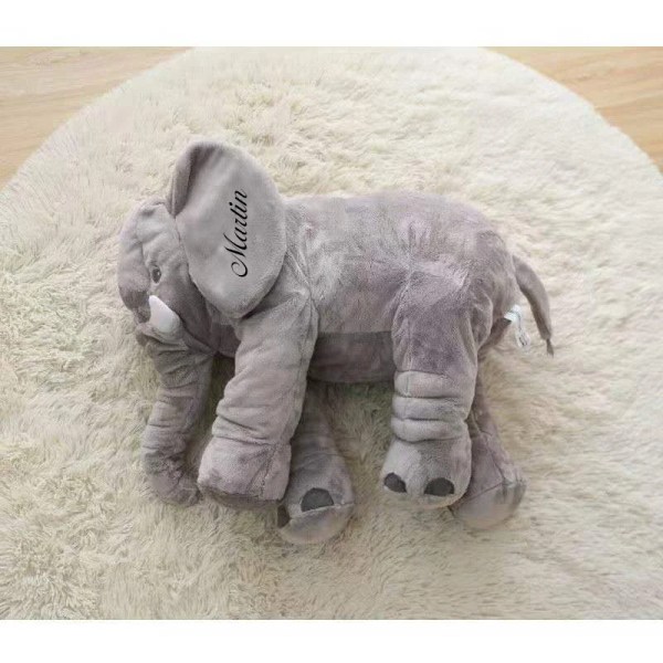 30cm 40cm Nya Barnplyschleksaker Gosedjur Mjukgrå Elefantkudde Baby Plyschleksaker 6färger Z125 30cm gray with name