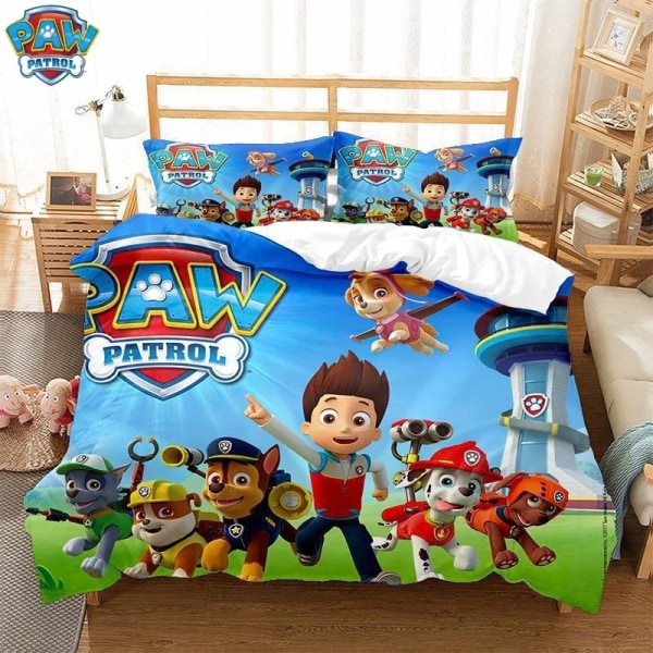 PAW Patrols Sängkläder Set Anime Harajuku Printed Sängkläder Tecknad Cover Örngott Cover Set Överdimensionerad Barn Sänglinne 14 210x210cm