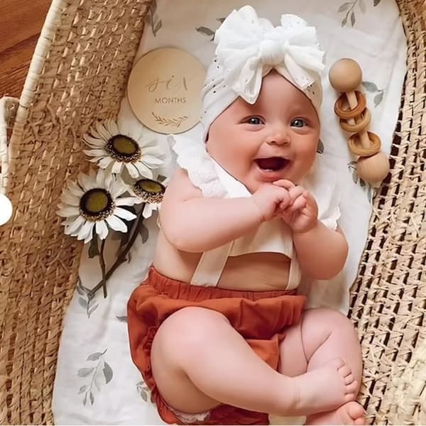 Babyhatte - Uspecificeret - 2 Stykker - Blød Bomuld - Elastisk - Dekorativ Sløjfe