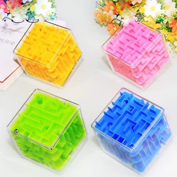 3D kube labyrint rullende perle labyrint leker barn puslespill