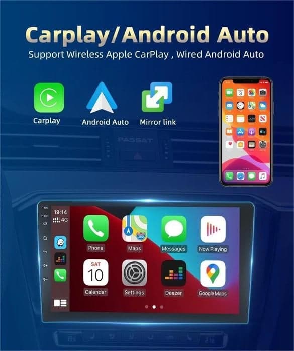 7\" Kosketusnäyttö 2 Din Android 13 Autoradio 2G+64G Bluetooth WIFI GPS Navigointi CarPlay ja Android Auto Audi A3 S3 RS3 +