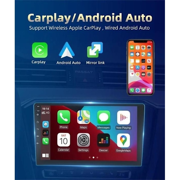 7\" Touchscreen 2 Din Android 13 Bilradio 2G+64G Bluetooth WIFI GPS Navigation CarPlay og Android Auto til Audi A3 S3 RS3 +