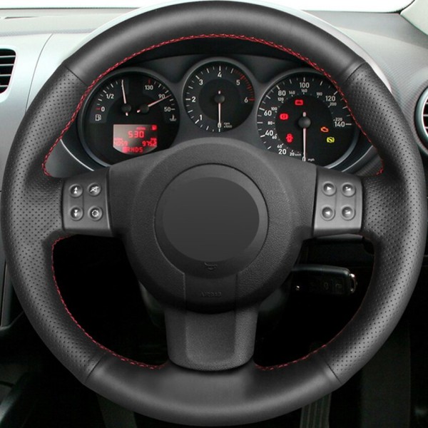 Svart PU konstläder DIY handsydd cover för Seat Leon (Mk2) 2006-2008 Ibiza (6L) 2007