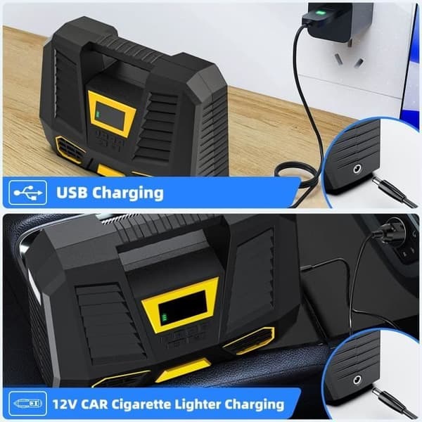 Bärbar Luftkompressorbatteri, 6000mAh Luftkompressor Snabb Uppblåsning, 12v Bilkompressor, Mini Bil Däckpump