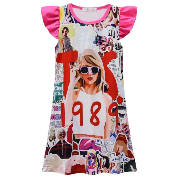 Taylors The Swifts The Ears Tour Flickor Klänningar Kläder Flickor Kortärmad Pyjamas Klänning Barn Nattlinne Sovkläder Födelsedagspresenter Taylors Swifts 1 110