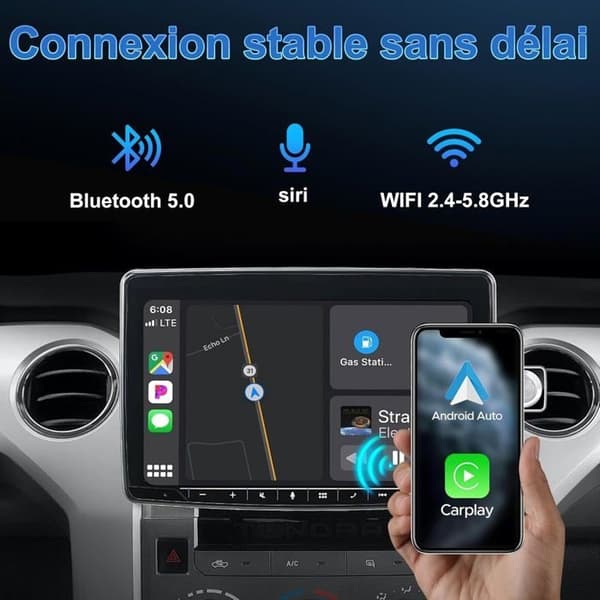 Trådløs Android Auto & Trådløs Carplay Adapter, 2 i 1 for Trådløs Car Play Adapter og Android Auto, Kompatibel
