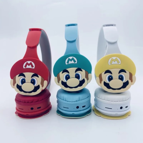 Super Mario Bluetooth Headset Tecknad Figur Trådlösa hörlurar för barn Stereo hopfällbara hörlurar Surround Sound Headset för barn With box-3