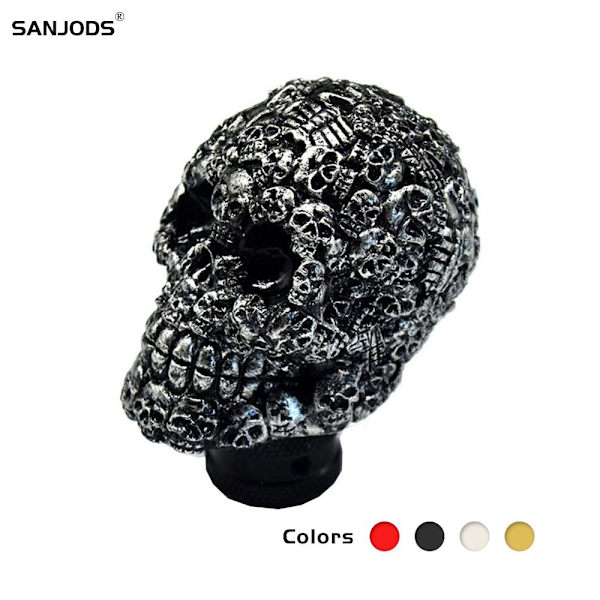 Växlingsknopp Skalle automatisk Personlig Modifiering sport Spak Gear Stick Golf 7 Universal Manuell Huvudspak Bildelar-306-Benfärg 306-Bone Color