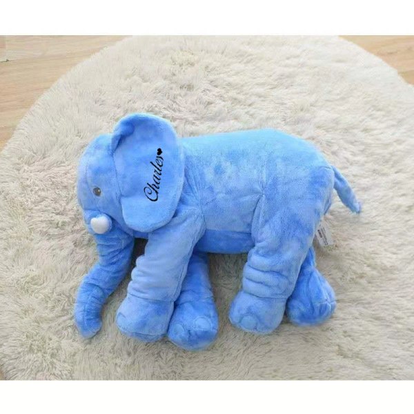 30cm 40cm Nya Barnplyschleksaker Gosedjur Mjukgrå Elefantkudde Baby Plyschleksaker 6färger Z125 40cm blue with name