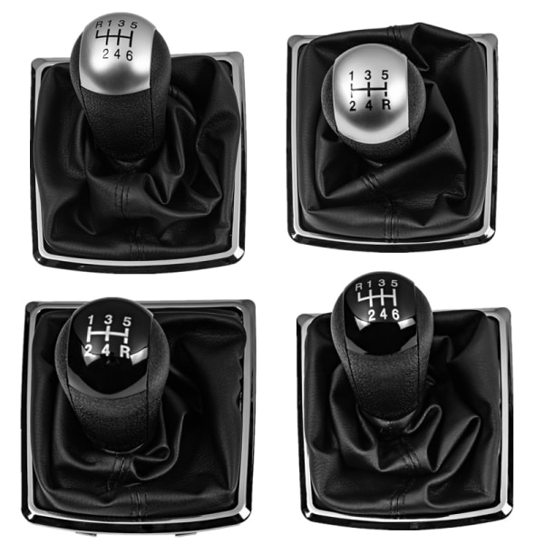 För Ford Focus 2 Mondeo MK2 2004 2005 2007 2008 2009 2010 2011 Car Styling Växlingsknopp Spak Gaitor Shifter Boot Cover Case-5 Speed ​​Svart knopp 5 Speed Black knob