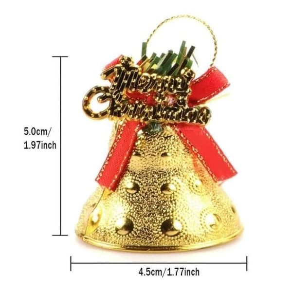 (guld, silver) Julklocka - Ej specificerad - 8 mini guld- och silverklockor - Plast - 5x4,5cm - Festlig dekoration gold, silver