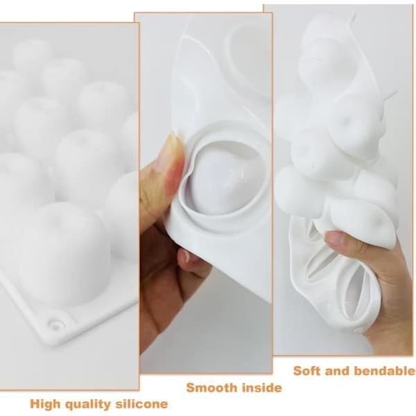 3D Æbleformede Silikone Kageforme 3D Æbleformet Silikoneform til , Gelé, Budding