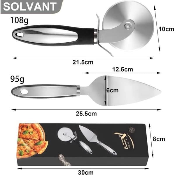 Pizzakutter, Pizzakutter, Pizzakutter i rustfritt stål, Pizzakniv, Pizzakutter, Lett å rengjøre i oppvaskmaskinen, Håndtak