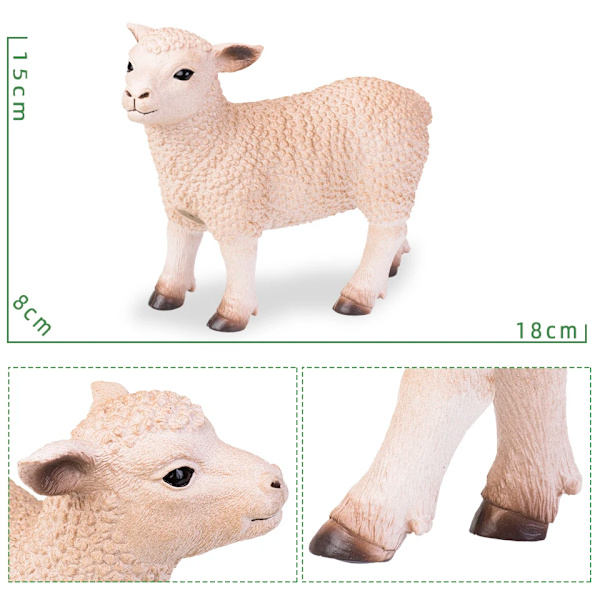 Stor storlek Mjukt gummi vilt djur Simulering Actionfigur Krokodilbjörn Elefantmodell Leksaker för barn Samling Utbildning Sheep
