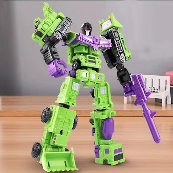 Transformasjon 6 i 1 Modell MINI Devastator 22CM Actionfigur Robot Plastleker BESTE Gave Barn Ny