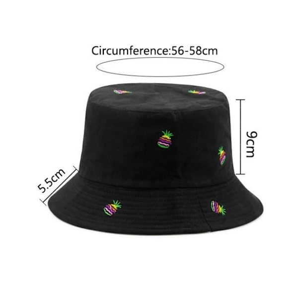 Bob Hat - Trendy - Vendbar - Anti-UV - Foldbar - Bomuld Polyester black and white