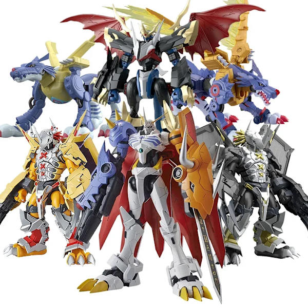 Bandai Original Anime Digimon Äventyr Krig Greymon Garurumon Dukemon Action Figur Leksaker Samlarmodell Presenter för barn K