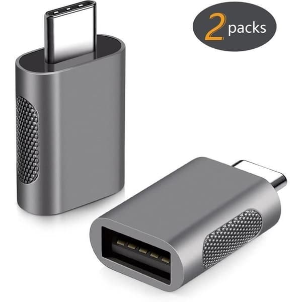 USB C til USB OTG Adapter, USB 3 til 3.0 Adapter, Kompatibel med MacBook, Microsoft Surface Go og andre enheder (2 stk)